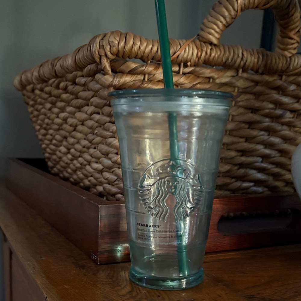 Starbucks Transparent Tumbler with Green Straw